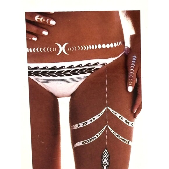 Flash Tattoos Lunar Love Authentic Metallic Temporary Tattoos 4 Sheet Pack - Picture 5 of 12